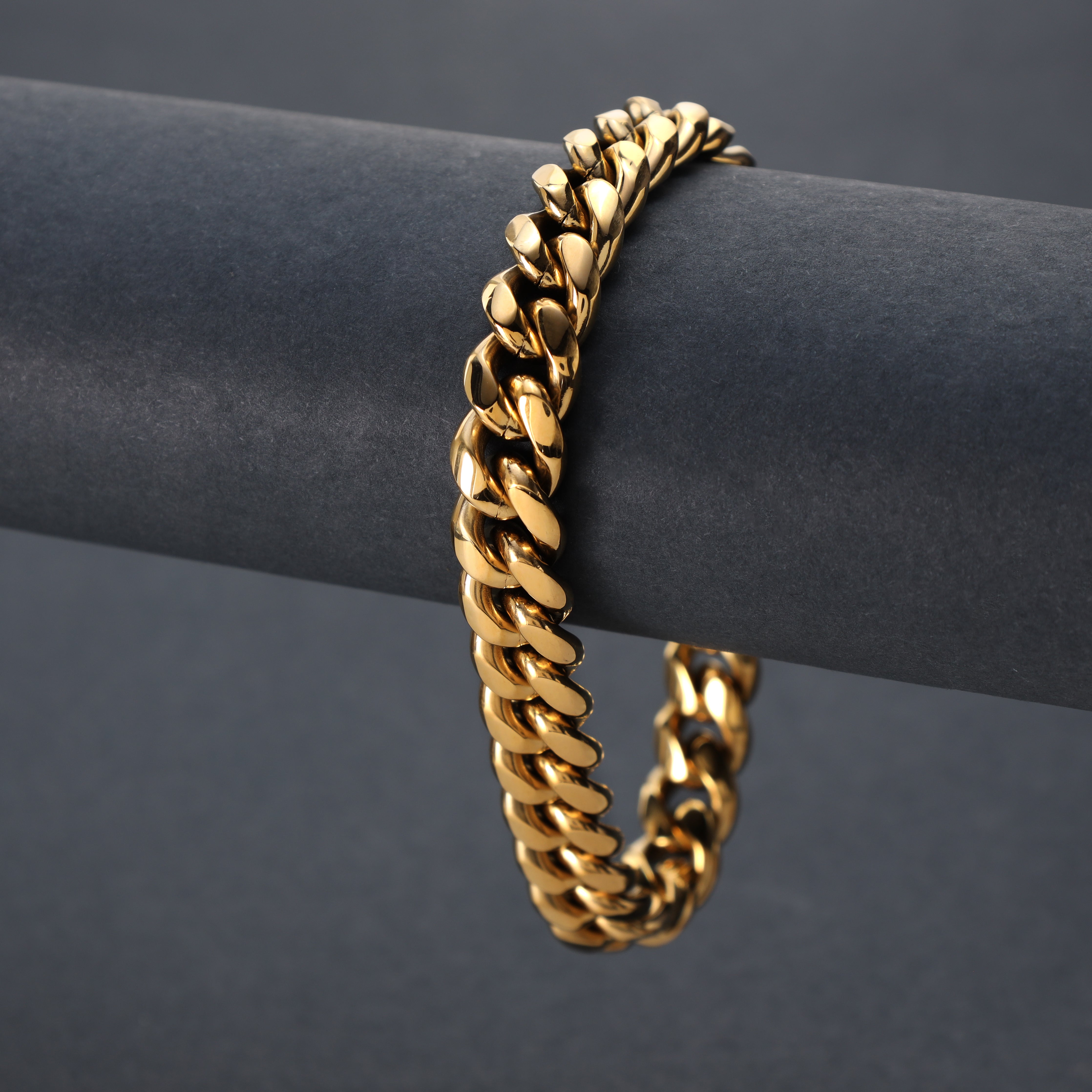 10mm Miami Cuban link Bracelet 21cm - 18K Gold plated Stainless steel